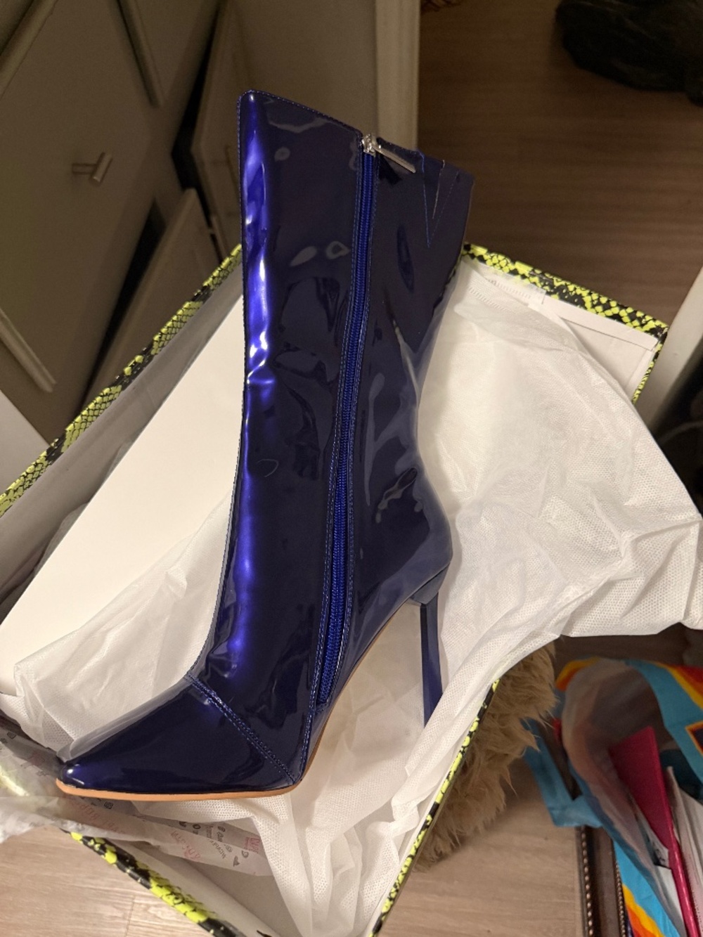 Cape Robbin Purple Patent Stiletto Boots – Size 8 (High Heel, Statement Boot)